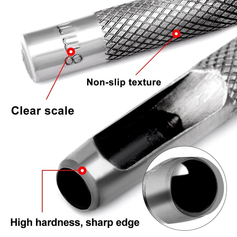 Utoolmart 14mm/0.55â€œ Leather Hole Punch Round Hole Hollow Punch Carbon Steel Leather Craft Cutter Tool for Cutting Punching Rubber Paper Watch Band Craft, Metric, 1Pcs - Image 4